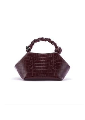 Bou small croco pelinova bag Burgundy B2100038 Ganni 
